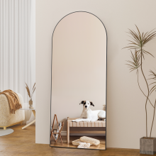 (Black, 165x60cm) CASSILANDO Arch Full Length Mirror Floor Standing