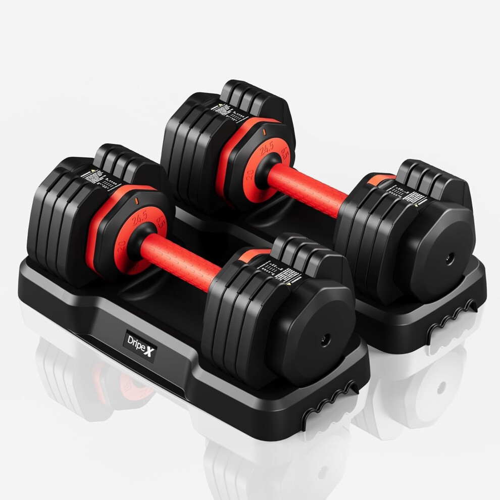 Adjustable Dumbbells Set with Anti-Slip Handle Safety Lock