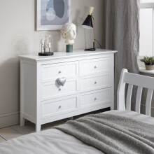 (6 Drawer Chest of Drawers) Torsby Chest of Drawers in Classic White