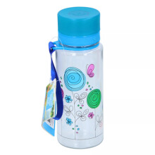 (Blue) Water Bottle Sports Portable Leakproof Plastic Fitness Gym Outdoor Kids 550ml