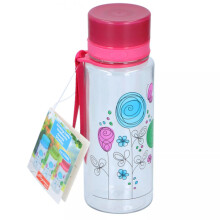 (Pink) Water Bottle Sports Portable Leakproof Plastic Fitness Gym Outdoor Kids 550ml