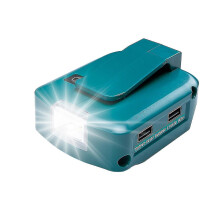 Adp05 Makita 14-18v Lithium-ion Battery Power Source Usb Phone Charger Adapter With Dual Usb Ports,12v Dc Port,3w Led Flash Light Qyroadwolf