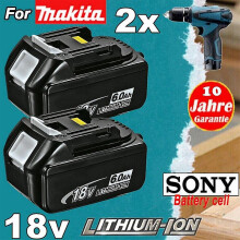 Replacement Battery For Makita 18v, 2 Pack 6000mah With Led Indicator