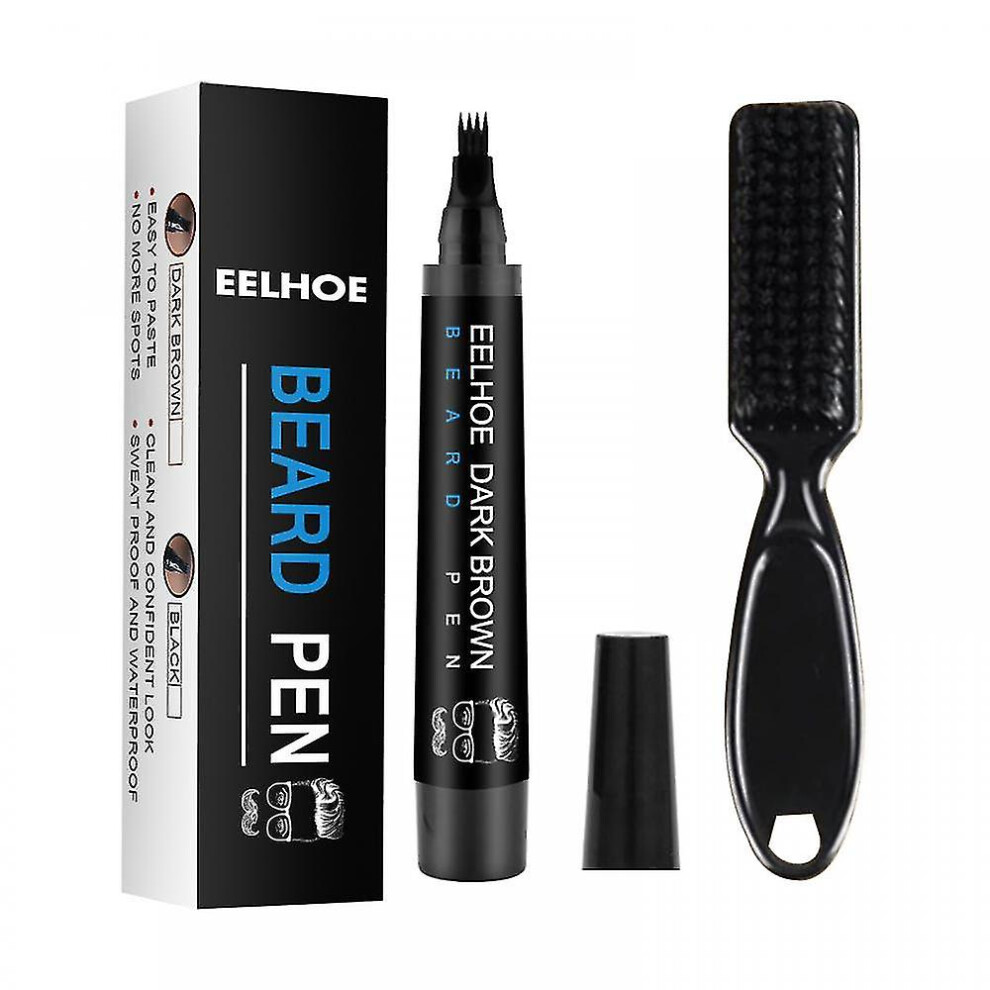 Black,Brown (Brown) Beard Filler Pencil Black Brown Beard Enhancer Men Beard Mustache Care Dye Hair Pencil