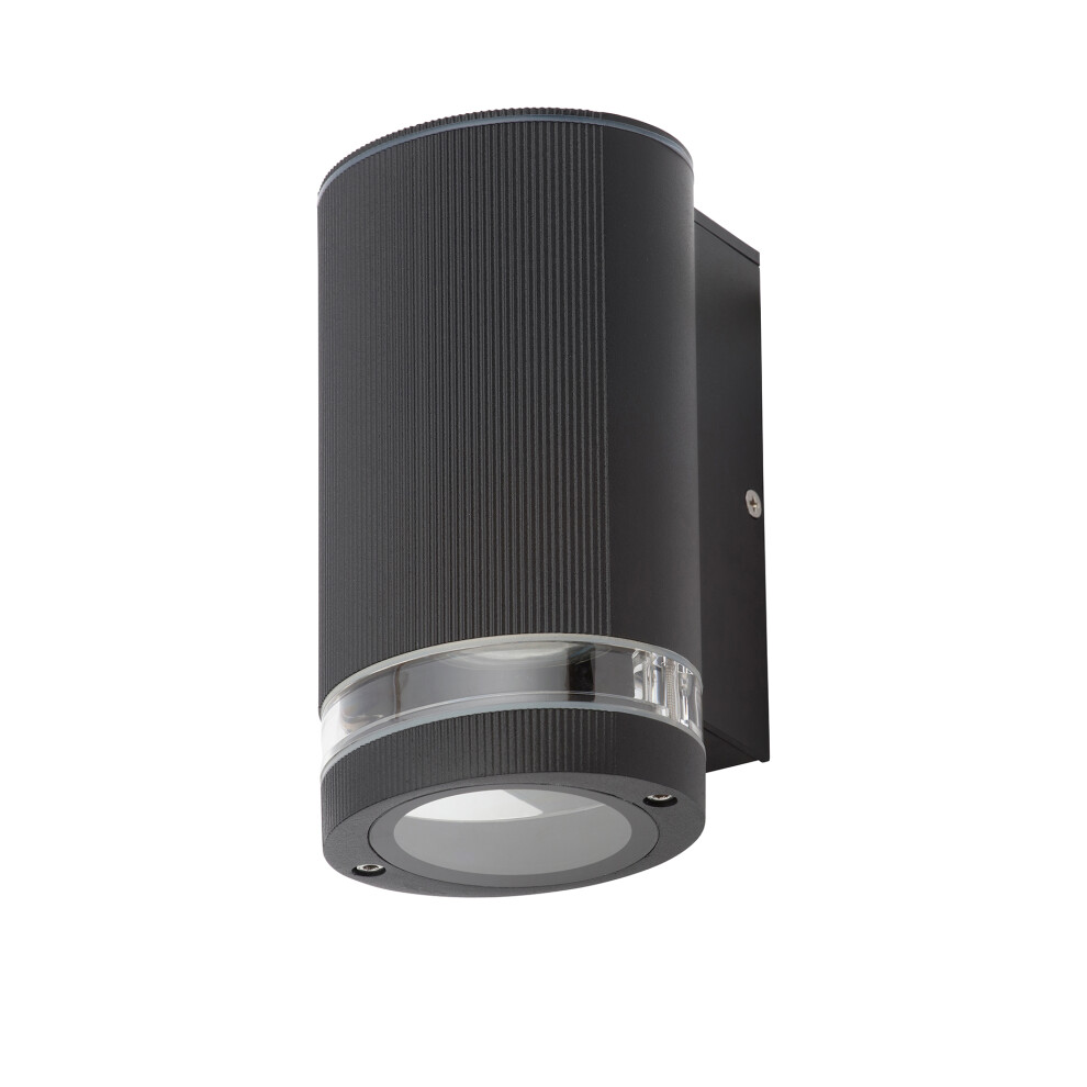Zinc Helix 1lt Alum Blk GU10 Max 35w Wall light Black ZN-35593-BLK