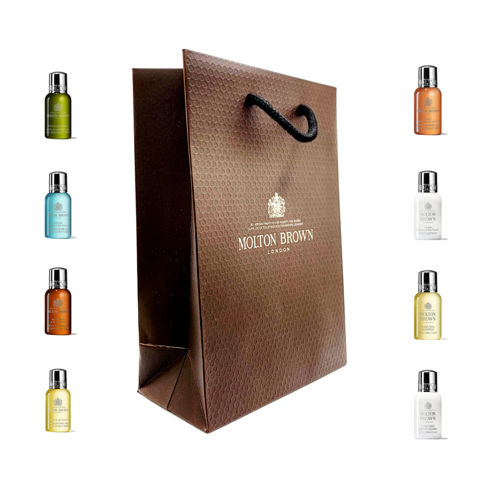 Molton Brown Men's Shower Gel Gift Set (8 x 30ml Bottles & Gift Bag)