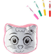 (One Size, Pink) Dolls Porcelain Stuffed Toy Craft DIY Painting Custom Painting Throw Pillow Doll Animal Pillow