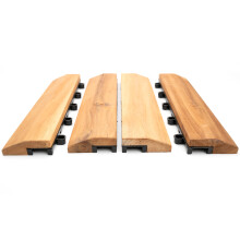 (8 x Tile Edges) Interlocking Wooden Decking Tiles 30x30cm Outdoor Patio Garden Floor Terrace
