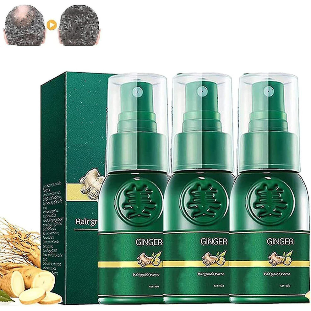 3pcs Ginseng Ginger Hair Regrowth Serum Spray Shougagro Japanese Hair Growth Spray