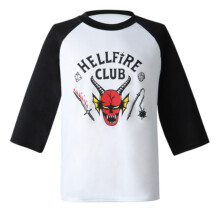 (6-7Years) Stranger Things Season 4 Kids Boys Girls Standard Hellfire Club T-shirt 3/4 Sleeve Tee Shirt Tops