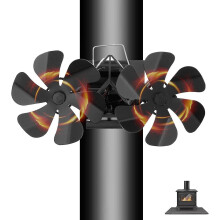 Perfect Wall Mounted 6 Dual Head 12 Blade Fireplace Fan,thermodynamic Fireplace Fan Energy Saving Oven Fan Double End Chimney Fan Very Good