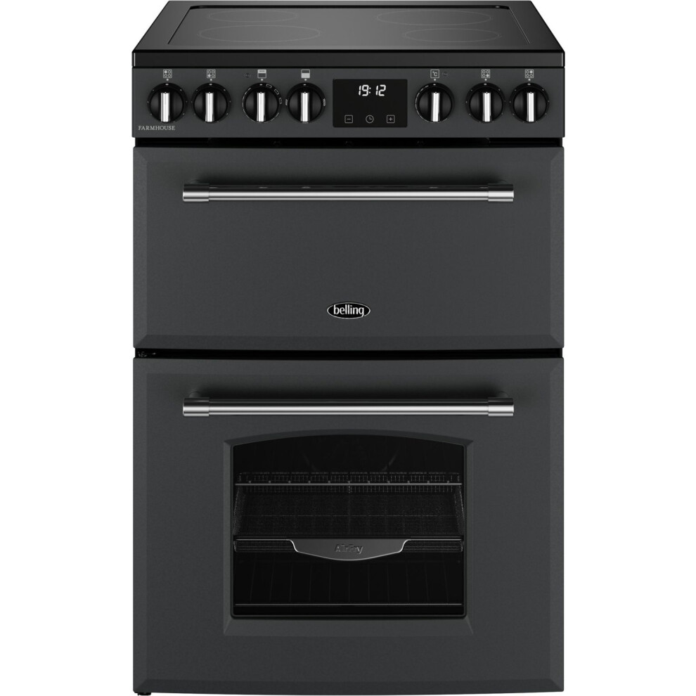Belling Farmhouse 60E 60cm Electric Mini Range Cooker  Ceramic Hob, Anthracite, A/A Rated