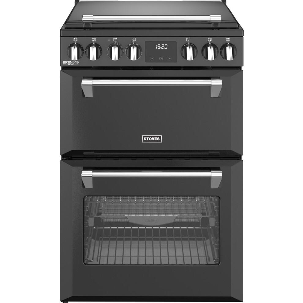 Stoves Richmond Deluxe 60Ei RTY 60cm Electric Mini Range Cooker with Induction Hob - Black - A/A Rated
