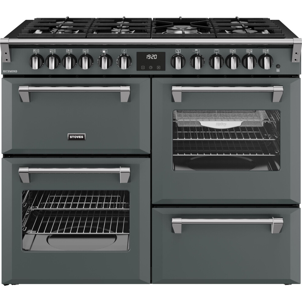 Stoves Richmond 110Cm Dual Fuel Range Cooker - 4 Ovens, 7 Burners, A/A/A Rated Anthracite
