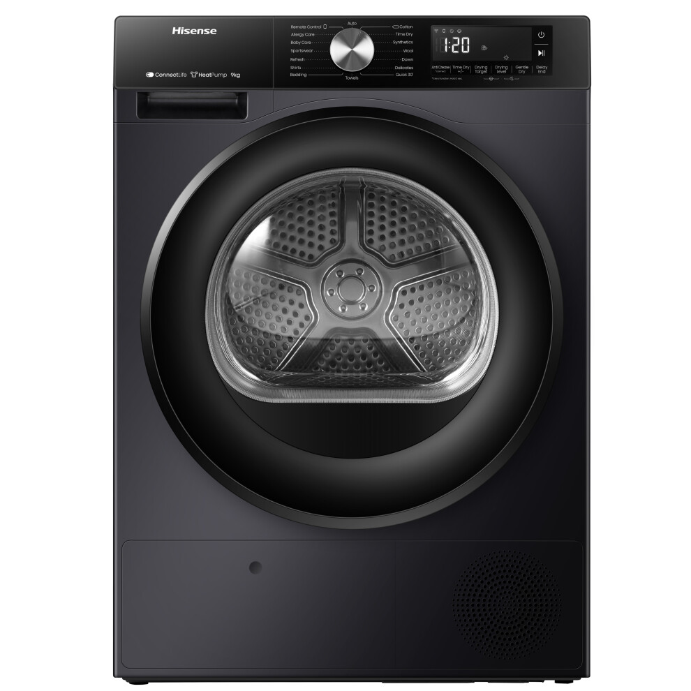 Hisense DH3S902BB3 Tumble Dryer Freestanding Front-load 9 Kg A+++ Black