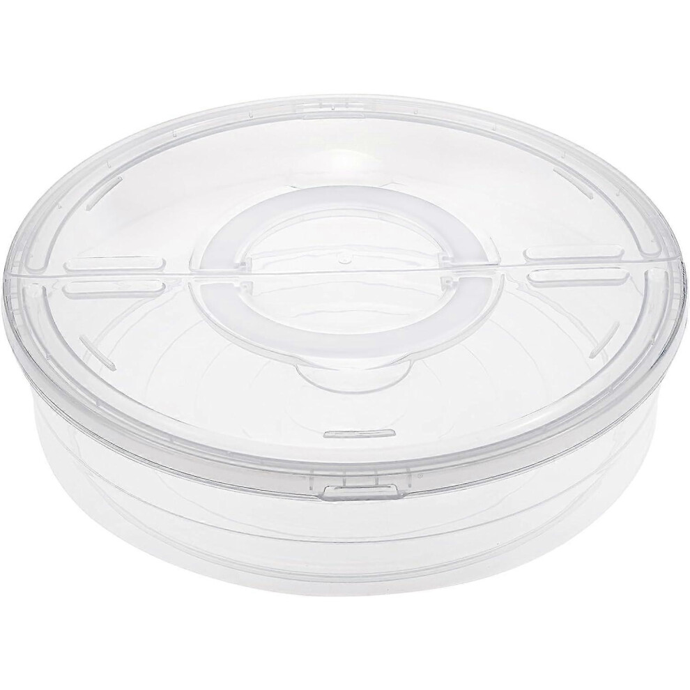 Plastic Clear Cake Pizza Storage Box, 30cm Round Food Storage Container with Lid and Handle, Portable Cupcake Dessert Storage Case Box Organizer