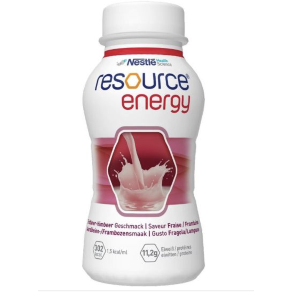 Resource Energy Oral Drink Strawberry & Raspberry 200ml 4 Pack