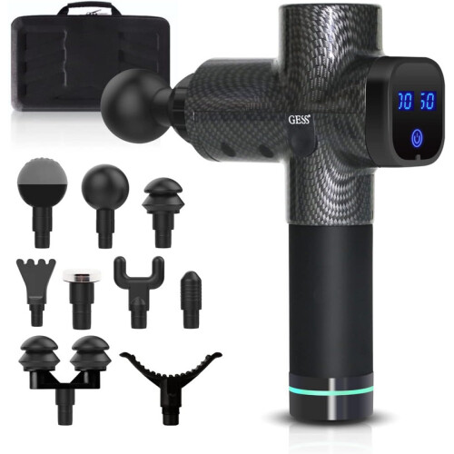 Massagepistole, Perkussionsmassagepistole, 9 Köpfe, Tiefengewebe, GESS