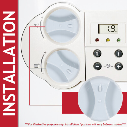 SPARES2GO Control Knob for Vaillant VUW Boiler Temperature On Off Switch Dial (Grey, 45mm) 2