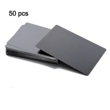 (Matte black, 86mm x 54mm x 0.2mm) 50pcs Metal Business Cards Aluminum Alloy Blanks Card For Customer Laser Engraving Diy Gift Cards 10 Colors Optional