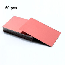(Rose gold, 86mm x 54mm x 0.2mm) 50pcs Metal Business Cards Aluminum Alloy Blanks Card For Customer Laser Engraving Diy Gift Cards 10 Colors Optional