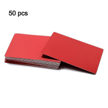 (Red, 86mm x 54mm x 0.45mm) 50pcs Metal Business Cards Aluminum Alloy Blanks Card For Customer Laser Engraving Diy Gift Cards 10 Colors Optional