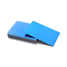 (Blue, 86mm x 54mm x 0.2mm) 50pcs Metal Business Cards Aluminum Alloy Blanks Card For Customer Laser Engraving Diy Gift Cards 10 Colors Optional