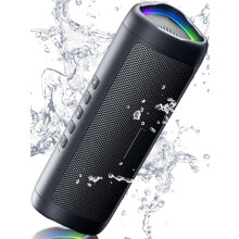 (black) Bluetooth Speaker with HD Sound, Portable Wireless, IPX5 Waterproof, Up to 24H Playtime, TWS Pairing, BT5.3