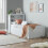 Bedmaster (White) Enzo Wooden 3 Drawer Bookcase Bed Single White Grey 3