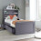 Bedmaster (Grey) Enzo Wooden 3 Drawer Bookcase Bed Single White Grey 1