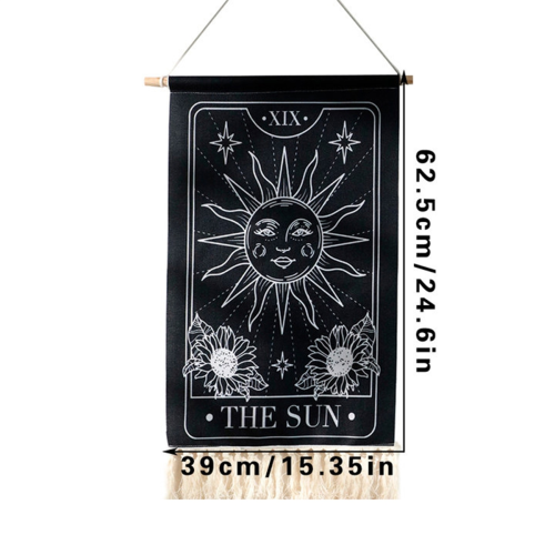 Printed Tassel Tapestry Decorative Hanging Background Wall Cloth, B 2