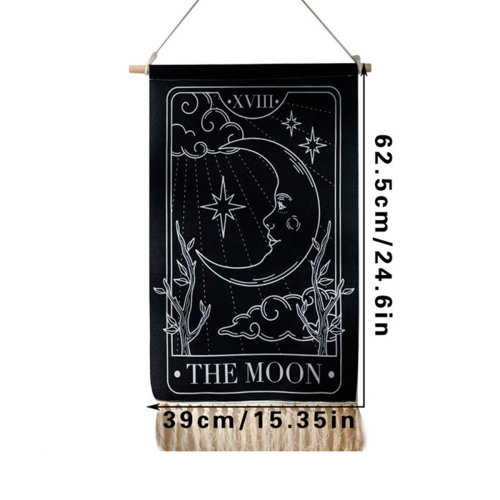 Printed Tassel Tapestry Decorative Hanging Background Wall Cloth, B 1
