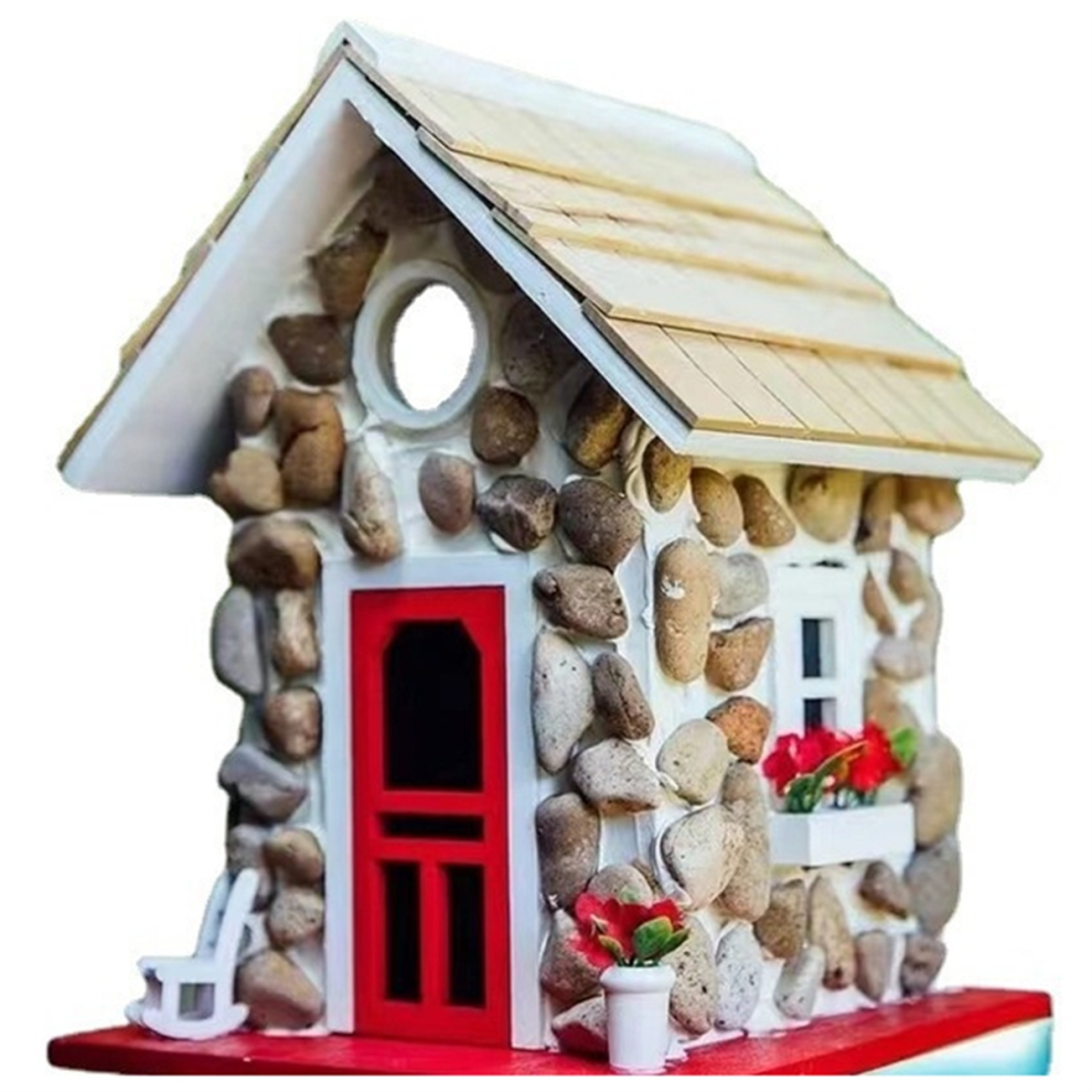 Outdoor Bird House Resin Hummingbird Stone Bird House Pendant