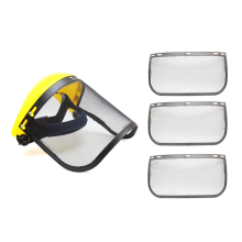 Capacete para aparador de grama com máscara protetora de malha facial completa