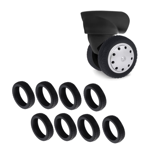 8Pcs Capas de Roda de Bagagem, Protetores de Roda de Mala de Silicone 1