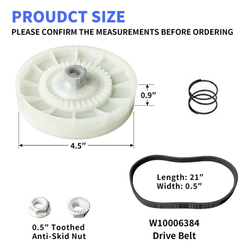 Washer Drive Belt Replacement Kit Compatible for 2