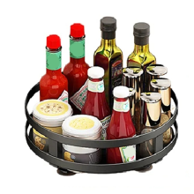 360-degree rotating seasoning rack Non-slip carbon steel tray A