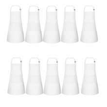 10 Pack Kids Apron Adjustable Children Apron with 2 Pockets White