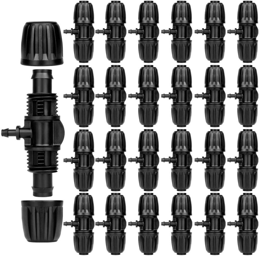 Tee 1/2Inch Drip Irrigation Tubing to 1/4Inch Irrigation Tube Fitting