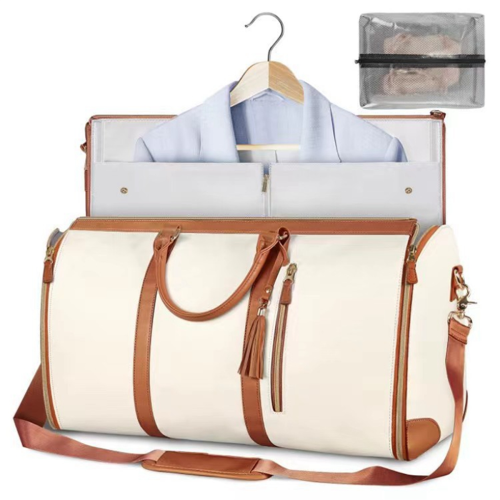 Travel Foldable Clothing Bag Multi-function Garment Bag Beige 2
