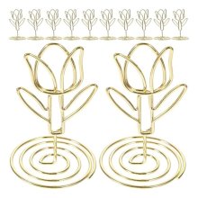 10Pcs Tulip Note Holder Metal Place Card Holder Mini Photo Holder