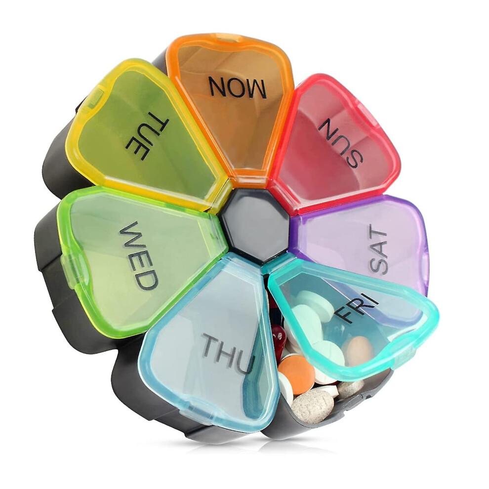 7-day Pill Box With Individual Compartments