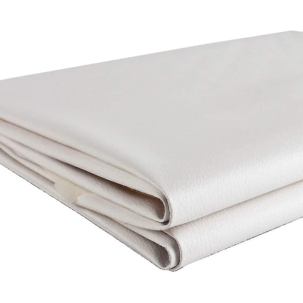(White, 54inch x 108inch) Soft Waterproof Synthetic Fabric Material Marine Vinyl Faux Leather Sheets Durable Replacement Renovate For Upholstery Muscle Car Furniture Sofa (54in