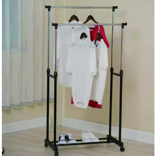 Double Metal Clothes Rail Storage Garment Shelf Hanging Display Stand 2