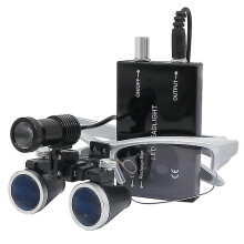 (Silver, 3.5X) 2.5x/3.5x 420 Mm Dental Loupe Magnifier Binocular Magnifier Surgery Surgical Operation Loupe With Spotlight Head Light-