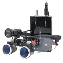 (Black, 2.5X) 2.5x/3.5x 420 Mm Dental Loupe Magnifier Binocular Magnifier Surgery Surgical Operation Loupe With Spotlight Head Light-