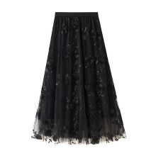 Women's Embroidered Half Skirt Saree Long Skirt