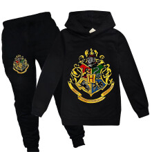 (Black, 11-12 Years) Harry Potter Printed Tracksuit Set Kids Hoodies Sweatshirt Tops Jogging Pants Bottoms Boys Girls Outfits