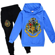 (Dark Blue, 9-10 Years) Harry Potter Printed Tracksuit Set Kids Hoodies Sweatshirt Tops Jogging Pants Bottoms Boys Girls Outfits