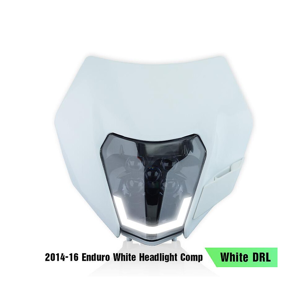 (16 - Drl) Powerzone Motorcycle Head Headlamp Head Supermoto Fairing For Ktm Exc Sxf Mx Dirt Bike Enduro Head White/Light 8994439433121
